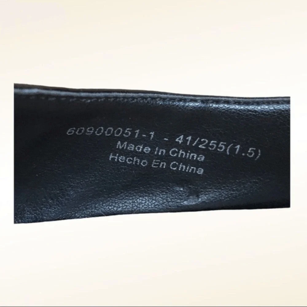 Charles & Keith Black Patent Leather Floral, 10.5